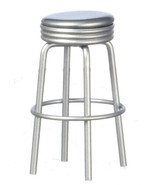 Dollhouse Miniature - 1950&#39;s Metal Stool Style Furniture - Silver Top - $17.76 CAD
