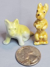 Miniature French Bulldog Boxer Porcelain Figurines Set of 2 Blonde Made In Japan - £11.04 GBP