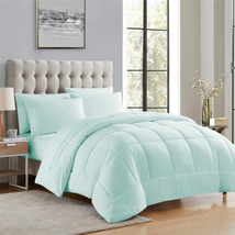 Luxury Aqua 5-Piece Bed in a Bag down Alternative Comforter Set, Twin - £50.54 GBP