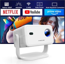 [Netflix Licensed] 4K Projector with Wifi and Bluetooth, Smart 1080P White  - $255.85