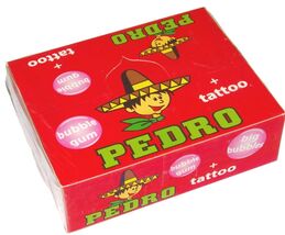 PEDRO Czech bubble gum with tattoo -1 box/ 100 pieces of gum FREE SHIPPING - $44.54