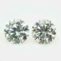 Round Shape Diamond Pair D Color SI1 Natural Enhanced 5.70 MM Each 1.40 TCW - £1,566.12 GBP