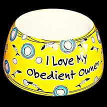 Ganz I Love My Obedient Owner Kitty Cat Pet Food Feeder Ceramic Dish Water Bowl - £22.36 GBP