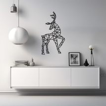 LaModaHome Geometric Deer Wall Art, Modern Santa s Deer Christmas Print, Holiday - £30.46 GBP+