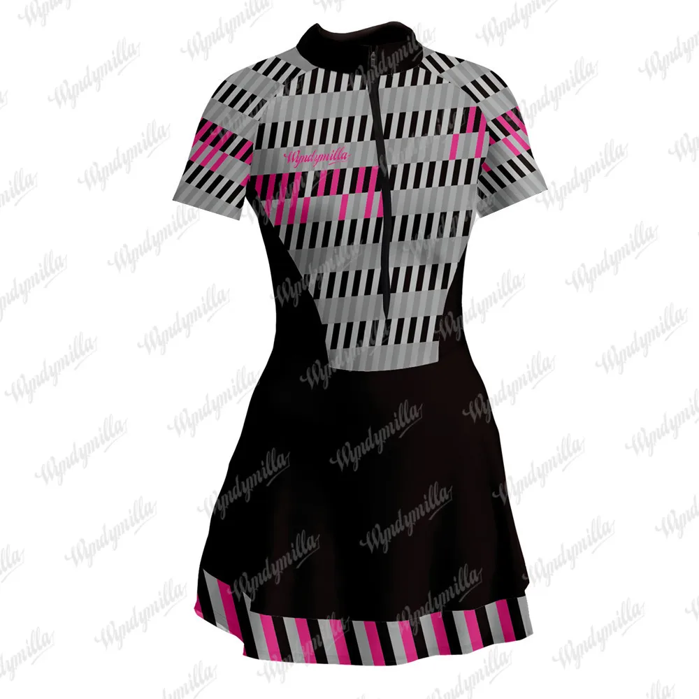 Sporting Cycling  Skirt Triathlon Short Sleeve Female Skinsuit Ciclismo Bicycle  - £60.30 GBP