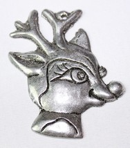 Vintage Cast Metal Girl Reindeer Clarice Xmas Ornament - $5.89