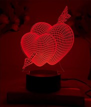 Night Light For Valentine&#39;s day Gift , Heart shape 3D Illusion Night Lamp, Be Mi - £23.29 GBP