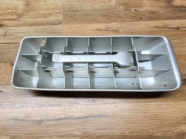 Vintage Philco Ice Cube Tray All Aluminum Hinged Lift Handle 18 Cubes 1950s MCM - £14.98 GBP