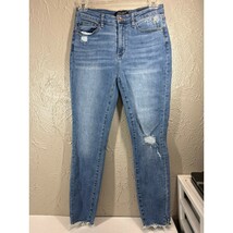 Judy Blue Jeans Womens Blue Denim Dandelion Distressed Skinny Stretch Si... - $29.95