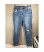 Judy Blue Jeans Womens Blue Denim Dandelion Distressed Skinny Stretch Si... - $41.98 CAD