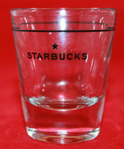 Starbucks Coffee Mini Espresso Clear 1 Shot Glass Black Star 1 oz Anchor Hocking - £23.37 GBP