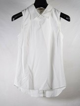 Theory Womens Sleeveless Blouse White Back Button Down Shirt S - £47.33 GBP