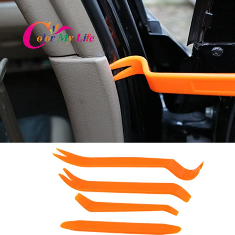 Color my life 4pcs car radio panel door clip trim dash for ford focus 2 3 thumb200
