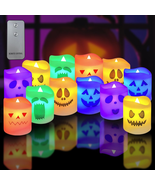 12 Pack Halloween Flameless Candles Battery Operated LED Colorful Tealig... - $320.65 MXN