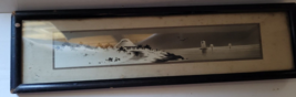 Antique Oriental Framed Picture Horizontal 16.75&quot;x4.5&quot; Boats Birds Lands... - €104,98 EUR