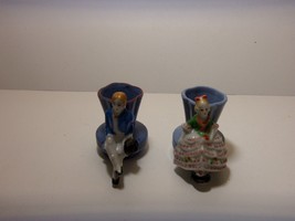 2 MINIATURE FIGURINE VASES,  MADE IN OCCUPIED JAPAN - $9.85