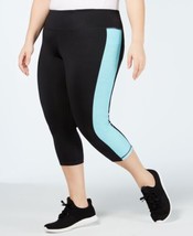 allbrand365 designer Womens Plus Size Colorblock Capri Leggings,Crystal Mist,2X - £23.59 GBP