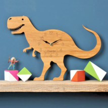 Dinosaur Bedroom Wall Clock | Kids Room Clock | Dinosaur Gifts | Cartoon Clock - £29.68 GBP+