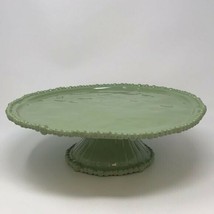 Beatriz Ball 2444 Alegria Green Pedestal Cake Plate 13.8 x 13.5 x 4.2 in... - $53.22