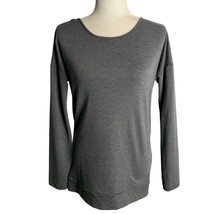 Banana Republic Reversible Faux Wrap Top S Grey Long Sleeves Stretch Knit - £14.78 GBP