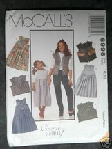 6998 McCalls Girls' Jumper and Vest Size 10/12 - $1.50