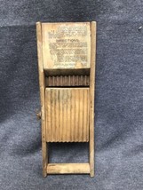 Rare Vintage Wood &amp; Metal Slicer Mandolin Board W/ Directions For Flutin... - £14.79 GBP