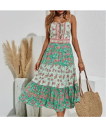NWT! Gorgeous Mint Floral Tiered Sundress Boho Style Midi Easter Gypsy H... - £22.29 GBP
