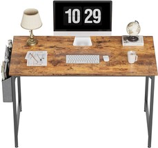 Cubicubi Study Computer Desk 47&quot; Home Office Writing Small Desk,, Rustic Brown - £76.99 GBP