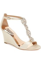 Badgley Mischka Collection &#39;Lovely&#39; Embellished Wedge Sandal  Shoe Size ... - £102.08 GBP