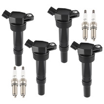 Pack of 4 Ignition Coil + Spark Plugs For Hyundai Elantra Kia Forte Soul UF651 - £35.87 GBP