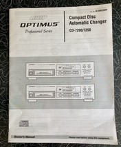 Optimus CD Changer Owners Manual CD-7200 7250 Clean Instructions - £11.87 GBP