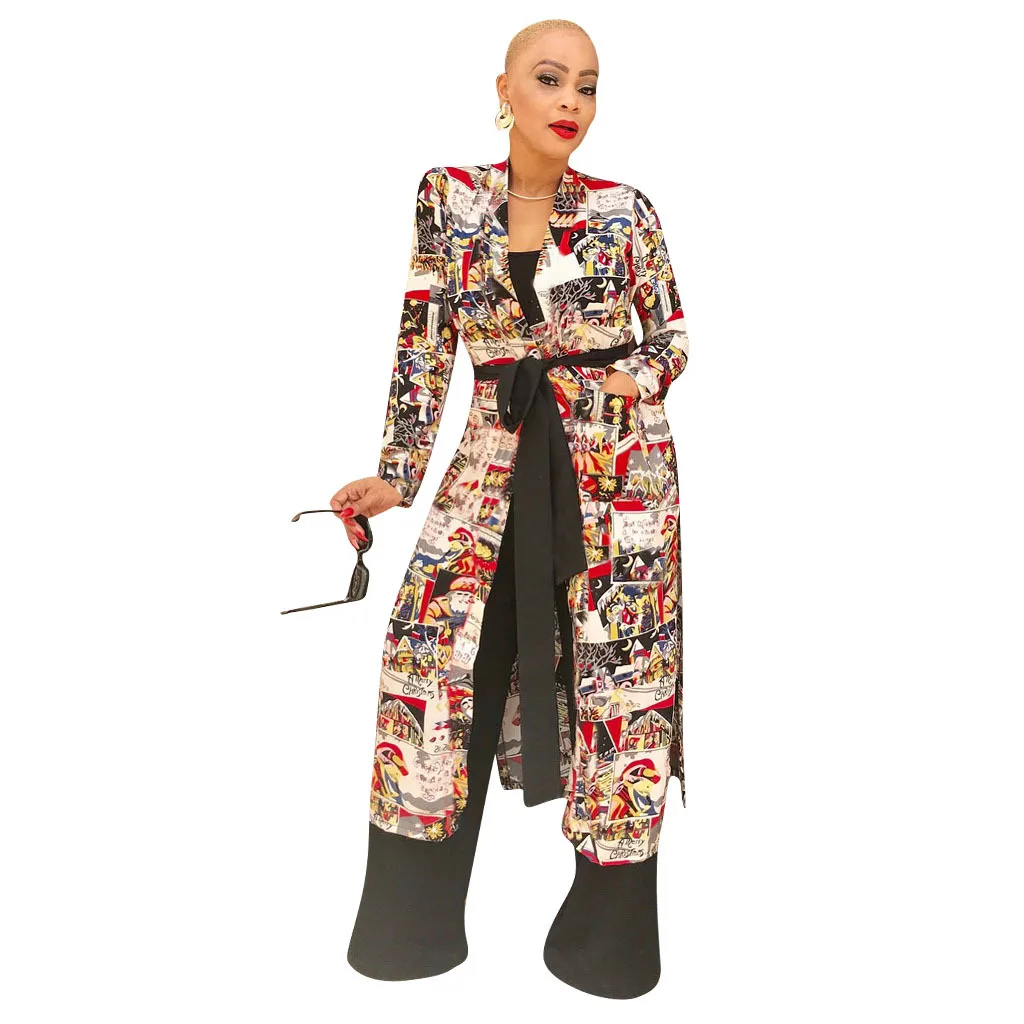  New Ladies Recommend Long Sleeve Cardigan Fashion Temperament Print Street Fash - £110.65 GBP