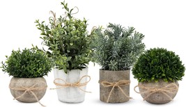4Pcs Small Fake Plants for Home Decor Faux Plants Indoor for Bathroom Decor Smal - £44.63 GBP