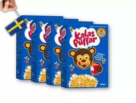 4 Pack Kalas Puffar Flingor - Swedish Classic Cereal with Golden Honey 450g - $54.90