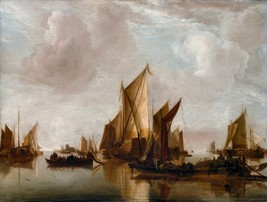 A State Yacht and Other Craft by Jan van de Cappelle Old Masters 8x10 Art Print - £15.52 GBP