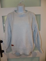 Simply Southern Grayish Blue Cold Shoulder Knit Crew Neck Sweater Size S Women&#39;s - £23.25 GBP