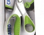 2 Ct Westcott Heavy Carbo Titanium Blades 7&quot; Scissors Boxes Plastics Fab... - $31.99