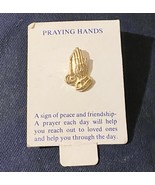 Praying Hands Goldtone Hat Lapel Pin Brooch - $13.71 CAD
