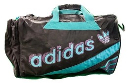 Vintage Teal, Purple &amp; Black Adidas Gym Duffle Bag Art No: 41421 9105 - £78.32 GBP