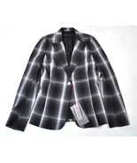 BABAKUL Cotton 1 Button Blazer Jacket Black Gray Check X-SMALL NWT - $31.95 CAD