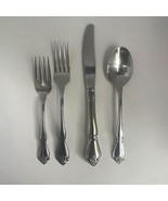 4 Piece Oneida Arbor Rose True Rose Stainless Set Fork Knife Spoon Salad - $19.26