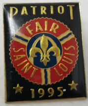 1995 Fair St. Louis Pin Sponsor Fleur De Lis Red Blue Gold Color - $14.20