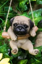 Cute Lifelike Teacup Pug Puppy Macrame Branch Hanger 5.5&quot;Tall With Jute ... - $495.10 MXN