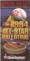 1994 Baseball Official All-Star Ballot Cal Ripken, Sammy Sosa, Gary Shef... - $12.88