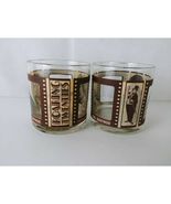 Vintage Set of 2 Roaring Twenties Silent Movie Stars Glasses Vintage Bar... - $17.44 CAD