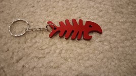 Red  Anodized Scaly Fish Shape Bottle Opener 4.5&quot; Total Length USA SELLER - £11.78 GBP