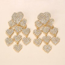 Stonefans Luxurious Multi Love Heart Crystal Dangle Earrings for Women Shiny Rhi - £18.08 GBP
