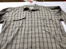 Cabelas Shirt Mens XL Tall Plaid Long Sleeve Button Up Elbow reinforcement - £14.70 GBP