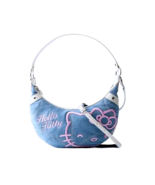 Women&#39;s Handbag Hello Kitty Embroidery Croissant Design Half Moon Should... - £21.15 GBP