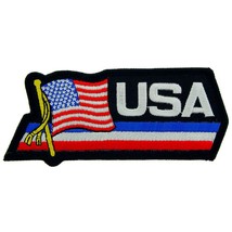 American Flag With USA Letters Patch 1.5&quot; X 4.5&quot; - £14.18 GBP